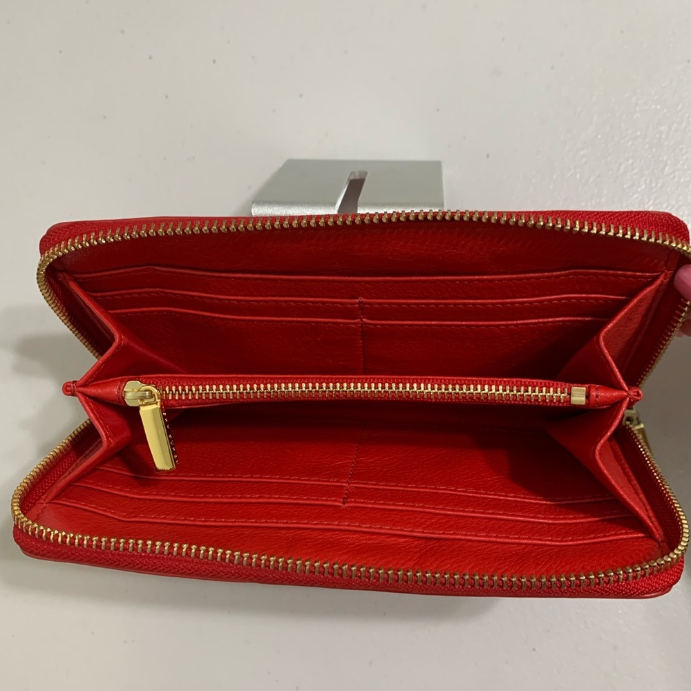 πππTORY BURCH Red Leather Walletπππ - Picture 6 of 8